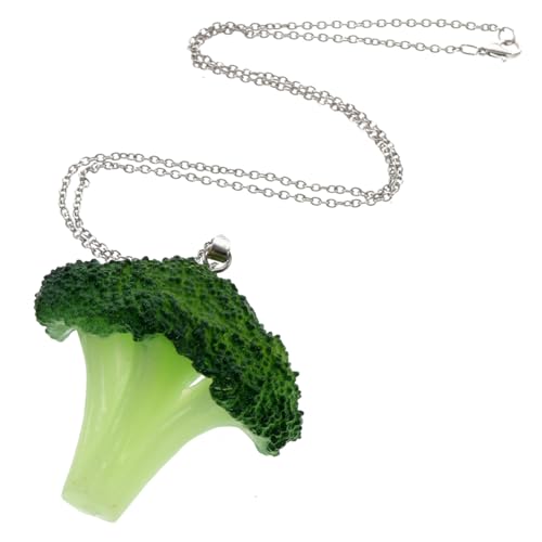 Gatuida Brokkoli Anhänger Halskette für Frauen Gemüseschmuck für Partys und Alltag Haltbarem und Hautfreundlich und Leicht von Gatuida