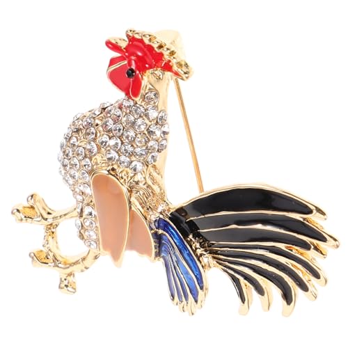 Gatuida Brosche Rooster Anstecknadel aus Zinklegierung Verarbeitung Farbenfrohes Hahndesign Kleidung Dekoration für Damen Modisches Accessoire für Blusen und Jacken von Gatuida
