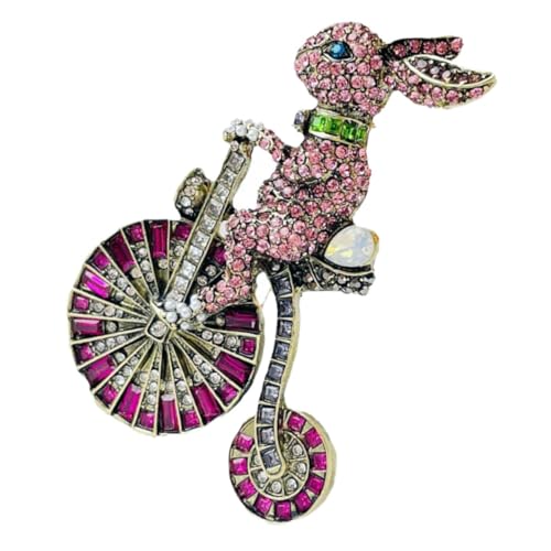 Gatuida Bunny Brosche Pin mit Strasssteinen Metall Anstecknadel für Damen Vintage Tiermotiv Lapel Pin Leicht und Robust für Kleidung Schals und Hüte Langlebiges Zinklegierungsmaterial von Gatuida
