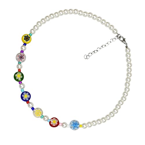 Gatuida Kreative Perlenkette Für Damen Bunte Halskette Mit Perlen Schickes Und Modisches Design Für Schlüsselbein Accessoire Für Partys Und Festessen von Gatuida