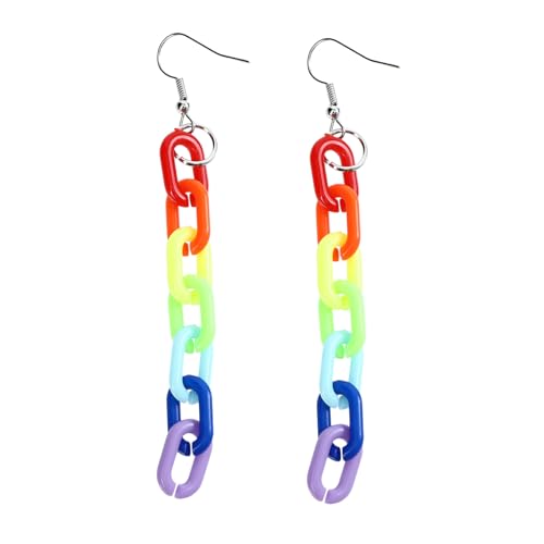 Gatuida Bunte Dangle Ohrringe Kettenanhänger Regenbogenfarben Leichte Statement Ohrringe für Damen Geburtstagsfeier Club Halloween Alltag von Gatuida