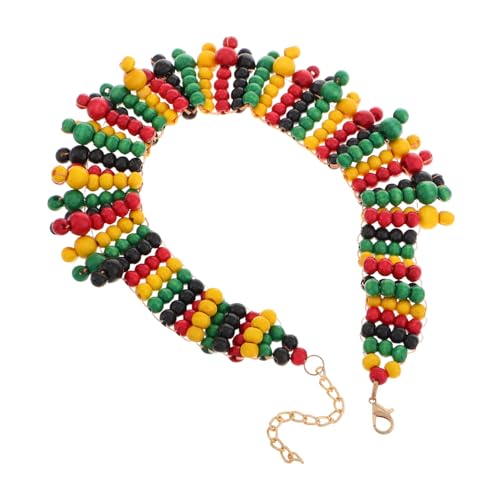 Gatuida Afrikanische Bunte Holzperlenkette Mehrlagige Damen-halskette Ethnische Choker-kette Für Partys Und Alltag Gatuida Afrikanische Bunte Holzperlenkette Mehrlagige Damen-halskette Ethnische Choker-kette Für Partys Und Alltag von Gatuida