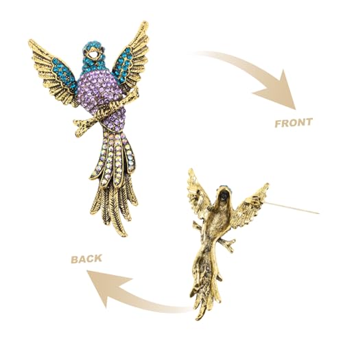 Gatuida Bunte Kristallbrosche im Retro Stil Farbenfrohe Vogel Anstecknadel für Herren Modische Brosche für Mantel Strickjacke Anzug Auffälliges Accessoire für Hemd und Schal Gatuida Bunte Kristallbrosche im Retro Stil Farbenfrohe Vogel Anstecknadel für Herren Modische Brosche für Mantel Strickjacke Anzug Auffälliges Accessoire für Hemd und Schal von Gatuida