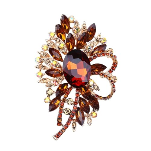 Gatuida Bunte Kristallglas Brosche Gelb mit Strass Schmuck für Damen Kleidung Schal Tasche Modisches Accessoire Langlebig Leicht von Gatuida