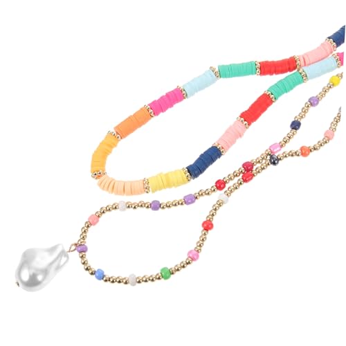 Gatuida Bunte Perlenhalskette Damen Boho Stil Modisch Vielseitig Kombinierbar Hautfreundlich von Gatuida