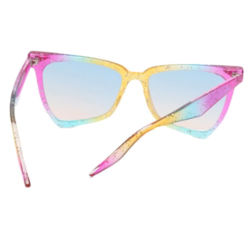 Gatuida Bunte Regenbogen Cat Eyes Sonnenbrille Damen Partybrille Dekorative Uv-schutz Lustige Sonnenbrille Leicht und Robust für Foto Requisiten und Festival von Gatuida