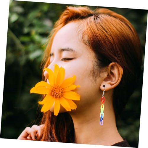 Gatuida Bunte Regenbogen Ketten Ohrringe Damen Hängend Leicht Anhänger Ohrschmuck von Gatuida
