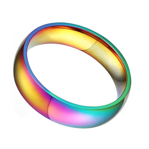 Gatuida Bunter Titanstahl Ring Damen Regenbogen Glanz Edelstahl Mode Schmuck Elegant Trendiger Farbiger Schmuckring für Frauen von Gatuida