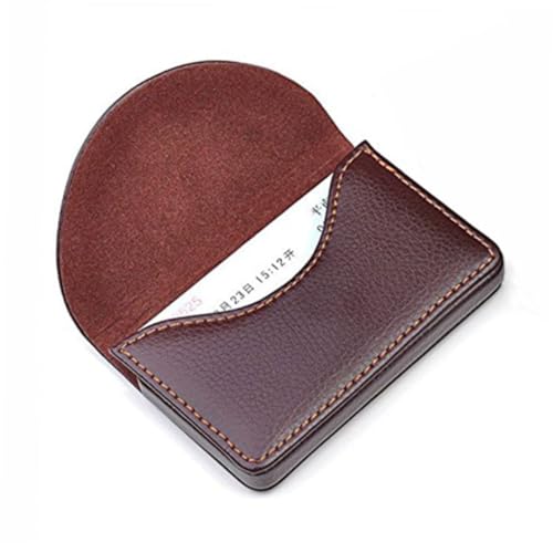 Gatuida Business Kartenetui aus PU Material mit Magnetischem Verschluss Schlankes und Tragbares Kartenmäppchen für Damen und Herren Geeignet als Stilvoller Business Case in Braun von Gatuida