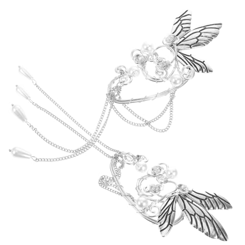 Gatuida Butterfly Ohr Manschetten mit Langen Quasten Ohrclips Piercing Verstellbare Ohrschmuck für Damen und Jugendliche Modisch Vielseitig Kombinierbar von Gatuida