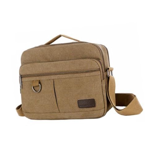 Gatuida Canvas Messenger Bag Herren Satchel Bag Verstellbar Crossbody Schultertasche Khaki Lässige Umhängetasche für Alltag Hiking Pendeln von Gatuida