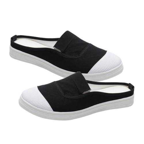 Gatuida Canvas Slipper Kurz pantolette mit Rundkopf Leichter Modischer Freizeitschuh für Damen und Herren Kreativer Stabiler Halbschuh für Frühling und Sommer Elegantes Ferse frei von Gatuida