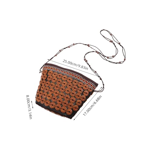 Gatuida Canvas Strandtasche mit Kokosnuss schale Handgewebte Umhängetasche Verstellbarer Schultergurt Geräumige Bucket form Langlebige Sommer vacation Crossbody Bag für Frauen von Gatuida