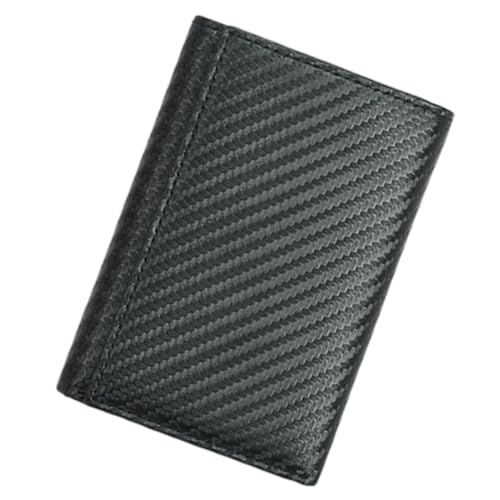 Gatuida Carbonfaser Herren Geldbörse Groß Kapazität Dreifach Klappbar mit Multi Kartenfächern Langlebiges Portemonnaie für Reisen Business und Alltag Schwarzes Wallet von Gatuida
