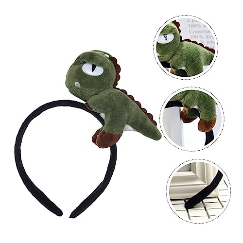 Gatuida Cartoon Dinosaurier Haarband Damen Waschbar Hautfreundlich Elastisch Atmungsaktiv Rutschfest Modisches Haarschmuck für Spa Make Up Gesichtspflege Weiches Stirnband Grün von Gatuida
