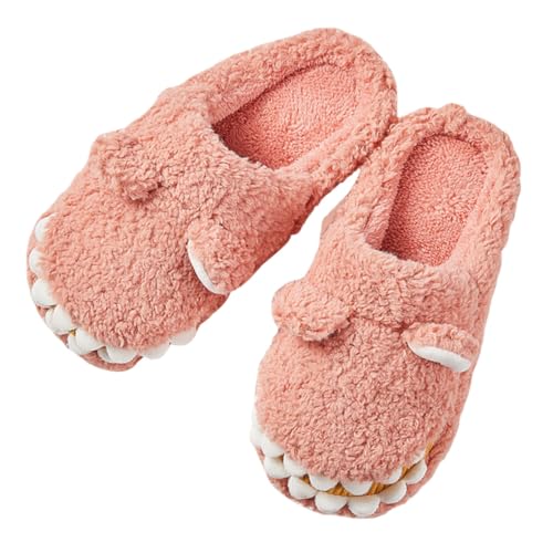 Gatuida Cartoon Warme Hausschuhe Damen Herren Rutschfeste Baumwollpantoffeln für Herbst Winter Kuschelige Indoor Schuhe Weiche Atmungsaktive Slipper mit Süßem Krokodil Design von Gatuida