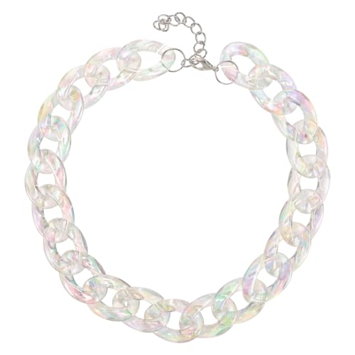 Gatuida Chunky Link Chain Halskette Resin Punk Schmuck Verstellbar Modisch Statement Kette für Damen Individuell Auffällig von Gatuida