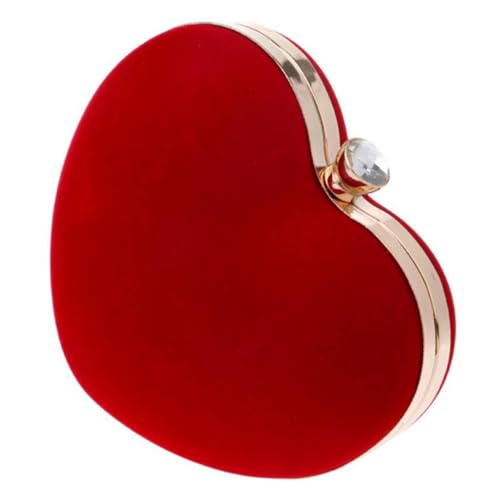 Gatuida Damen Abendtasche Herzform Clutch Kette Große Kapazität Stilvolle Party Tasche für Hochzeitsgäste und Anlässe in Rot von Gatuida