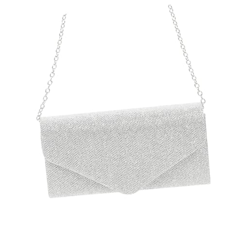 Gatuida Damen Abendtasche Silber mit Kette Clutch Handtasche für Hochzeit Party Umschlagtasche Modisch Elegant für Frauen Geeignet für Feier Bankett Cocktail und Festliche Anlässe von Gatuida