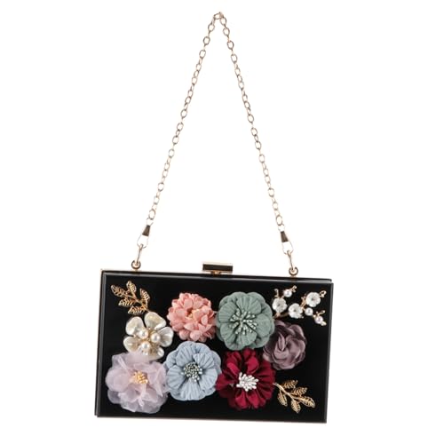 Gatuida Blumen Abendtasche Damen Schultertasche Tasche Hochzeitstasche Aus Acryl Für Smartphone Kosmetika Ausweis Bargeld Schlüssel von Gatuida