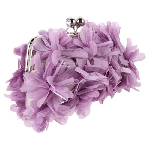Gatuida Damen Abendtasche mit Floralem Muster Kleine Clutch mit Kisslock Verschluss und Kettenriemen Stilvolle Dinner Handtasche für Hochzeit Party und Festliche Anlässe von Gatuida