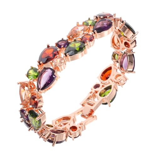 Gatuida Damen Armband Zirkonia Schmuck Farbverlauf Roségold Handgelenk Schmuckstück Elegant Dekoratives Accessoire für Party Alltag von Gatuida