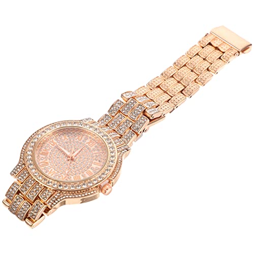 Gatuida Damen Armbanduhr Mit Rhinestone-Dekoration Elegante Quarzuhr Für Frauen Modische Analoge Uhr Im Roségold-Design Für Alltag Und Besondere Anlässe von Gatuida