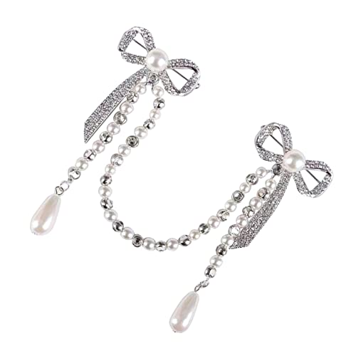 Gatuida Damen Brosche mit Perlen und Funkelnder Quaste Modischer Schmuck für Kleidung und Taschen Vielseitiger Anstecker für Festliche Anlässe und Alltag Hochwertiger Metalllegierung von Gatuida