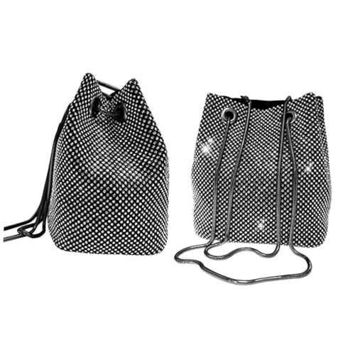 Gatuida Damen Bucket Bag mit Strass Kleine Crossbody Handtasche mit Pailletten Clutch Tasche für Party Hochzeit und Abendveranstaltungen Geräumig und Elegant von Gatuida