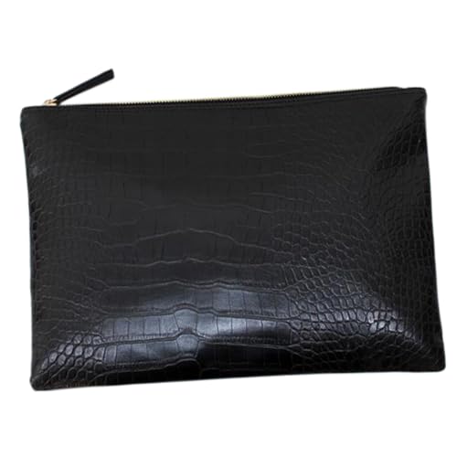 Gatuida Damen Clutch Bag mit Alligatorprägung Handtasche im Envelope Stil Umhängetasche für Partys Shopping und Alltag Praktische Kleine Tasche mit Reißverschluss Schwarz von Gatuida