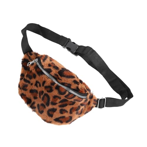 Gatuida Damen Fanny Pack Kunstfell Verstellbare Umhängetasche mit Reißverschluss Leoprint für Handy und Wertsachen für Festivals Shopping und Partys von Gatuida