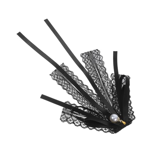 Gatuida Damen Fliege Aus Spitze Stilvolle Kragennadel Vorgebundene Schleife Für Hochzeiten Und Partys Schwarz von Gatuida