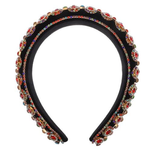 Gatuida Damen Haarband mit Bunten Strasssteinen Barock Stil Modisches Haarschmuck Accessoire für Hochzeit Party und Festliche Anlässe Bequemer Sitz Auffälliges Stirnband für Mädchen und von Gatuida