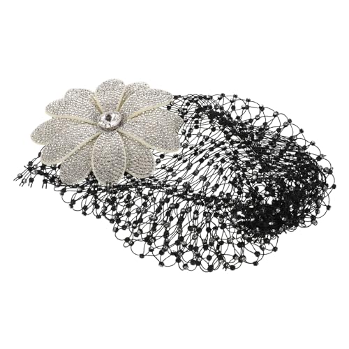 Gatuida Blumen Haarschmuck Funkelndes Netz-haarnetz Mit Strass-kopfbedeckung Für Damen Elegant Blumen-kopfbedeckung Strass-haar-accessoire Blumennetzkappe von Gatuida