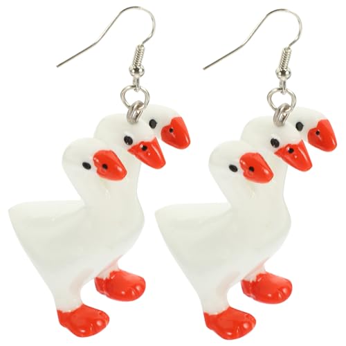 Gatuida Damen Ohrhänger mit Drei Niedlichen Gänseköpfen Drop Ohrringe Langlebiger Schmuck für Frauen und Teenager Einzigartiges Design Hautfreundliches Material von Gatuida