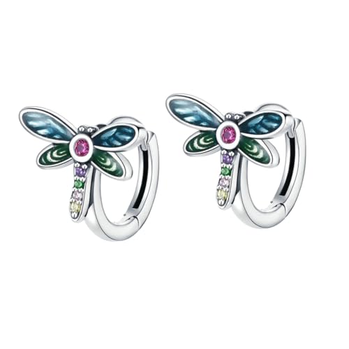 Gatuida Damen Ohrstecker Dragonfly Ohrringe aus mit Bunten Zirkonia Insekten Ohrringe für Alltag Party und Festival Einzigartiges Design Hautfreundlich von Gatuida