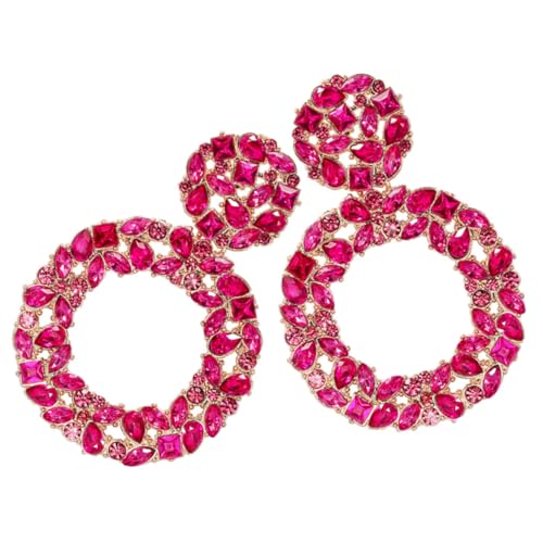 Gatuida Damen Ohrstecker mit Funkelnden Mehrschichtigen Geometrischen Strasssteinen Runde Ohrhänger aus Legiertem Material Auffälliger Schmuck für Alltag Party und Hochzeit von Gatuida