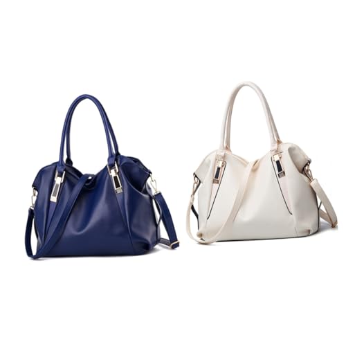 Gatuida Damen PU Umhängetasche Retro Schultertasche Elegant Große Kapazität Abend Clutch Cremeweiß für Hochzeit Party Bankett Cocktail von Gatuida