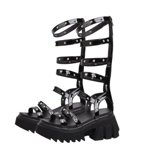Gatuida Damen Plateau Sandalen mit Klobigem Absatz und Dicker Sohle High Heels für Sommer Bequeme Rutschfeste Sandaletten Geeignet für Alltag und Party in Schwarz Gatuida Damen Plateau Sandalen mit Klobigem Absatz und Dicker Sohle High Heels für Sommer Bequeme Rutschfeste Sandaletten Geeignet für Alltag und Party in Schwarz von Gatuida