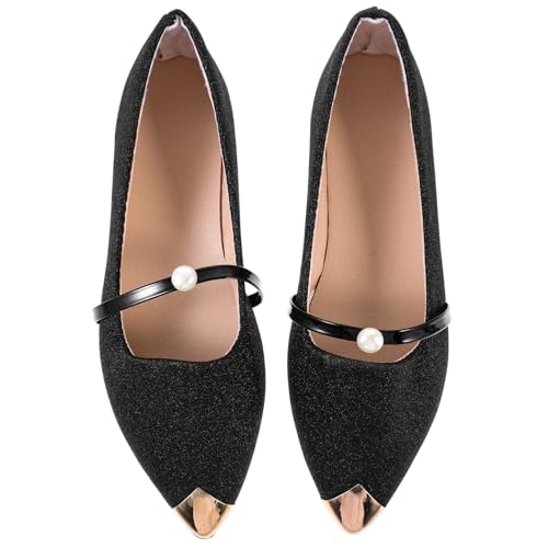 Gatuida Damen Pointy Pearl Pumps Flach Verschleißfest Sommer Single Shoes Elegant Für Shopping Date Arbeit Hochzeit Party Schwarz Gatuida Damen Pointy Pearl Pumps Flach Verschleißfest Sommer Single Shoes Elegant Für Shopping Date Arbeit Hochzeit Party Schwarz von Gatuida