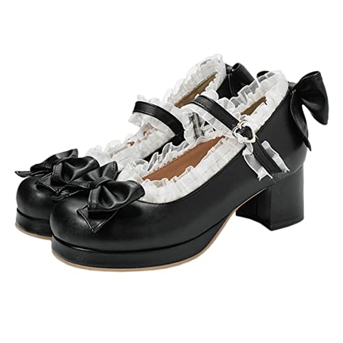 Gatuida Damen Pumps Frühling Herbst Grober Absatz Schleifen Design und Modisch Langlebig und Angenehm zu Tragen Schwarz Gatuida Damen Pumps Frühling Herbst Grober Absatz Schleifen Design und Modisch Langlebig und Angenehm zu Tragen Schwarz von Gatuida