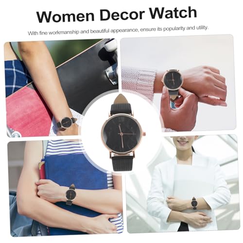 Gatuida Damen Quarzuhr mit Gestreiftem Lederband Ultradünn Modisch Langlebig Analog Römische Ziffern für Alltag Büro und Party von Gatuida