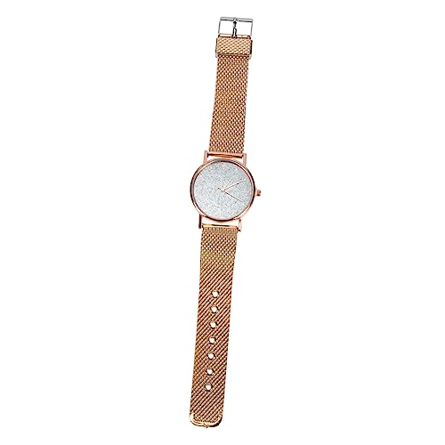 Gatuida Damen Quarzuhr mit Silikonarmband Leichte Analoge Armbanduhr Verstellbar Modisch für Business und Freizeit Dekorative Frauen Uhr Klassisch Roségold und Silber von Gatuida