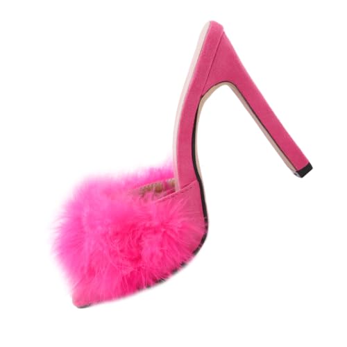 Gatuida Damen Sandalen High Heels Sommer Slipper mit Stabilem Absatz Atmungsaktiv und Hautfreundlich Modische Pantoletten für Partys Büro und Besondere Anlässe Bequem und Langlebig Pink von Gatuida