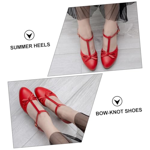 Gatuida Damen Sandalen mit Klobigem Absatz Bowknot High heeled Chunky Heel Schuhe PU Material Atmungsaktiv und Langlebig Elegante Sommer Schuhe für Modische Auftritte Weiß von Gatuida