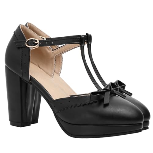 Gatuida Damen Sandalen mit Schleife Chunky Heel Rutschfeste Pu sohle Bequeme Modische Blockabsatz Schuhe für Frühling Sommer Vielseitig Kombinierbar Elegante Freizeit Party sandaletten von Gatuida