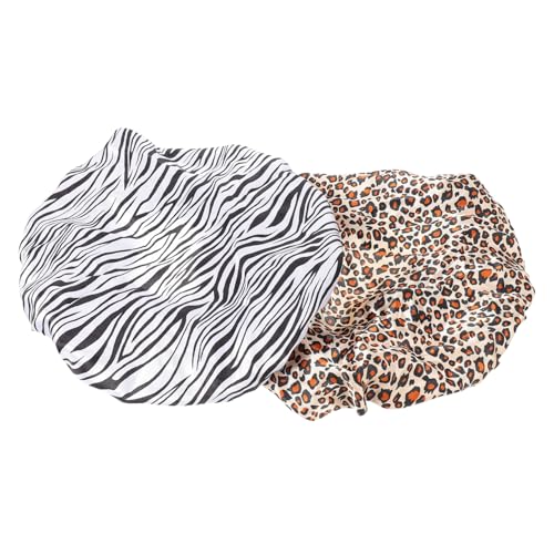 Gatuida Damen Satin Schlafhaube mit Elastischem Weiche Haarschutzmütze für Lange Lockige Haare Atmungsaktiv und Strapazierfähig für Zuhause und Reisen Zebra Gold Leopard von Gatuida