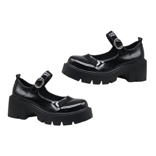 Gatuida Damen Schuhe mit klobigen Blockabsätzen Pu Obermaterial Modisch und Angenehm Geeignet für Business Party und Alltag rutschfeste Plateausohle Eleganter Herbstschuh von Gatuida