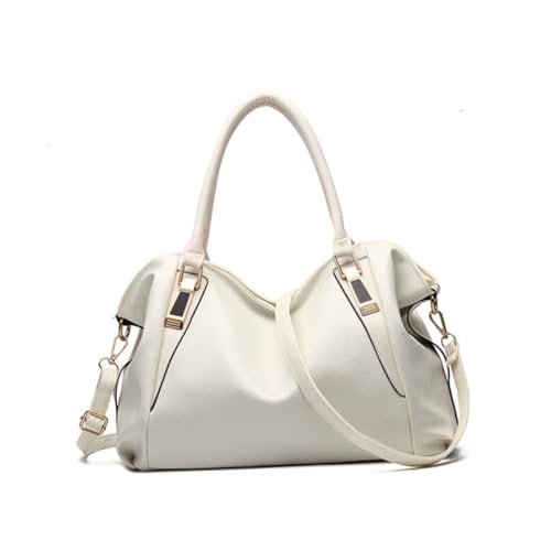 Gatuida Damen Schultertasche PU Crossbody Bag Elegant Abend Clutch Handtasche für Hochzeit Party Bankett Cremeweiß mit Großem Fassungsvermögen und Stilvollem Design von Gatuida