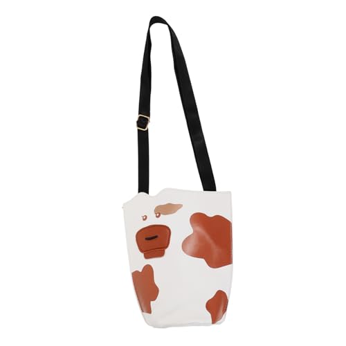 Gatuida Damen Schultertasche mit Kuh design Pu material Zipper Verschluss Modische Umhängetasche mit Handyfach Langes Portemonnaie Vielseitige Crossbody Tasche für Alltag und Freizeit von Gatuida